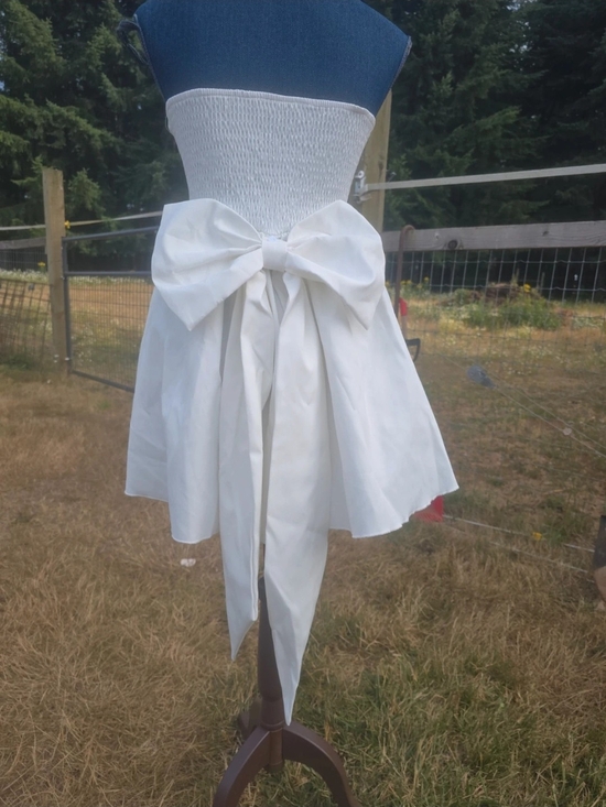 Dresses & Skirts - White Detachable Bow-Back Strapless Skirt